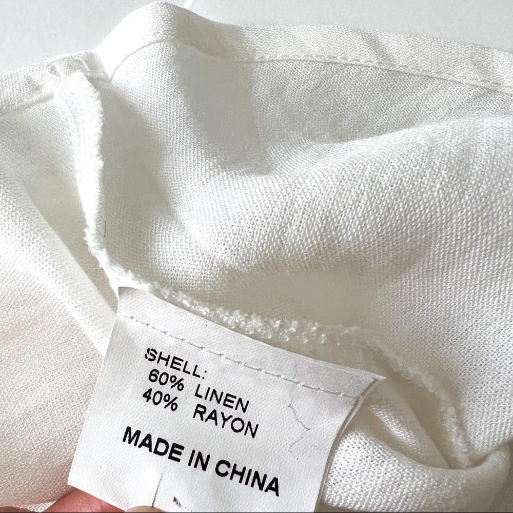 Lioness White Linen-Blend Ruffle 'Cuban' Dress M - Picture 14 of 15